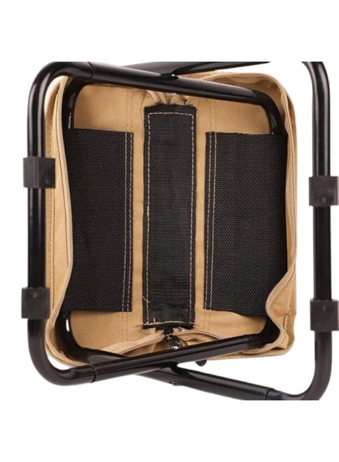 كرسي قابل للطي مع حقيبة بسحاب، مناسب للرحلات، سهل الحمل والتخزين. - Image 5